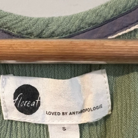 ANTHROPOLOGIE FLOREAT Size Small PERSEPHONE Embroidered Green Tassel - Picture 5 of 6